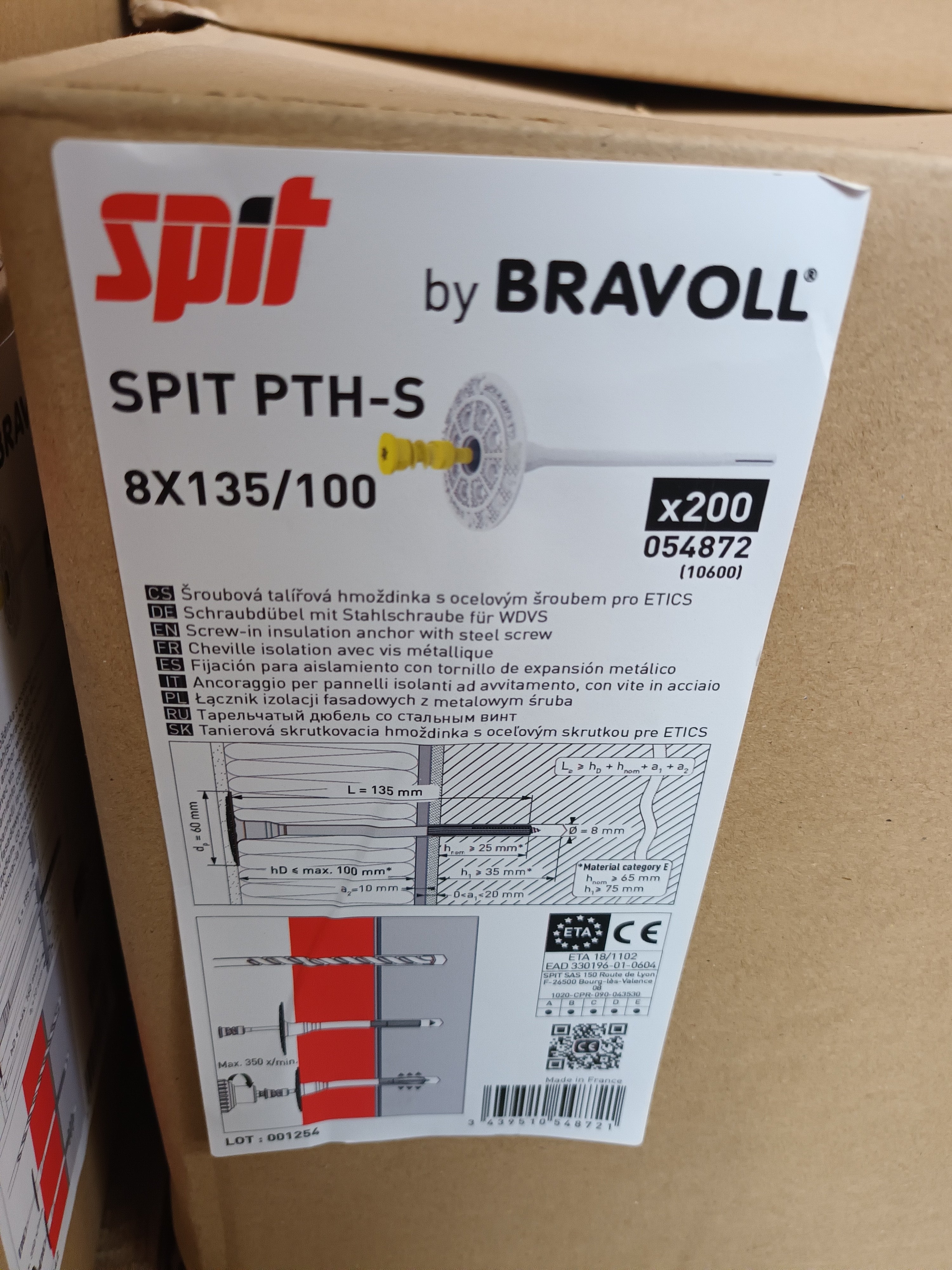 WDVS Schraubdübel 8x135 mm ITW-Bravoll