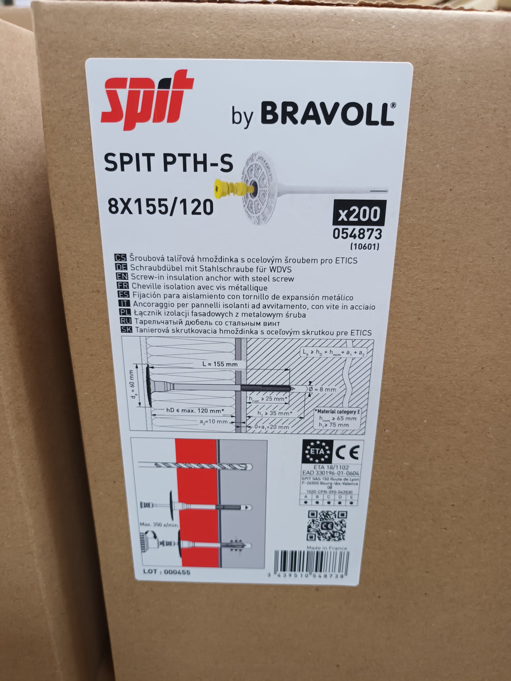 WDVS Schraubdübel 8x155 mm ITW-Bravoll