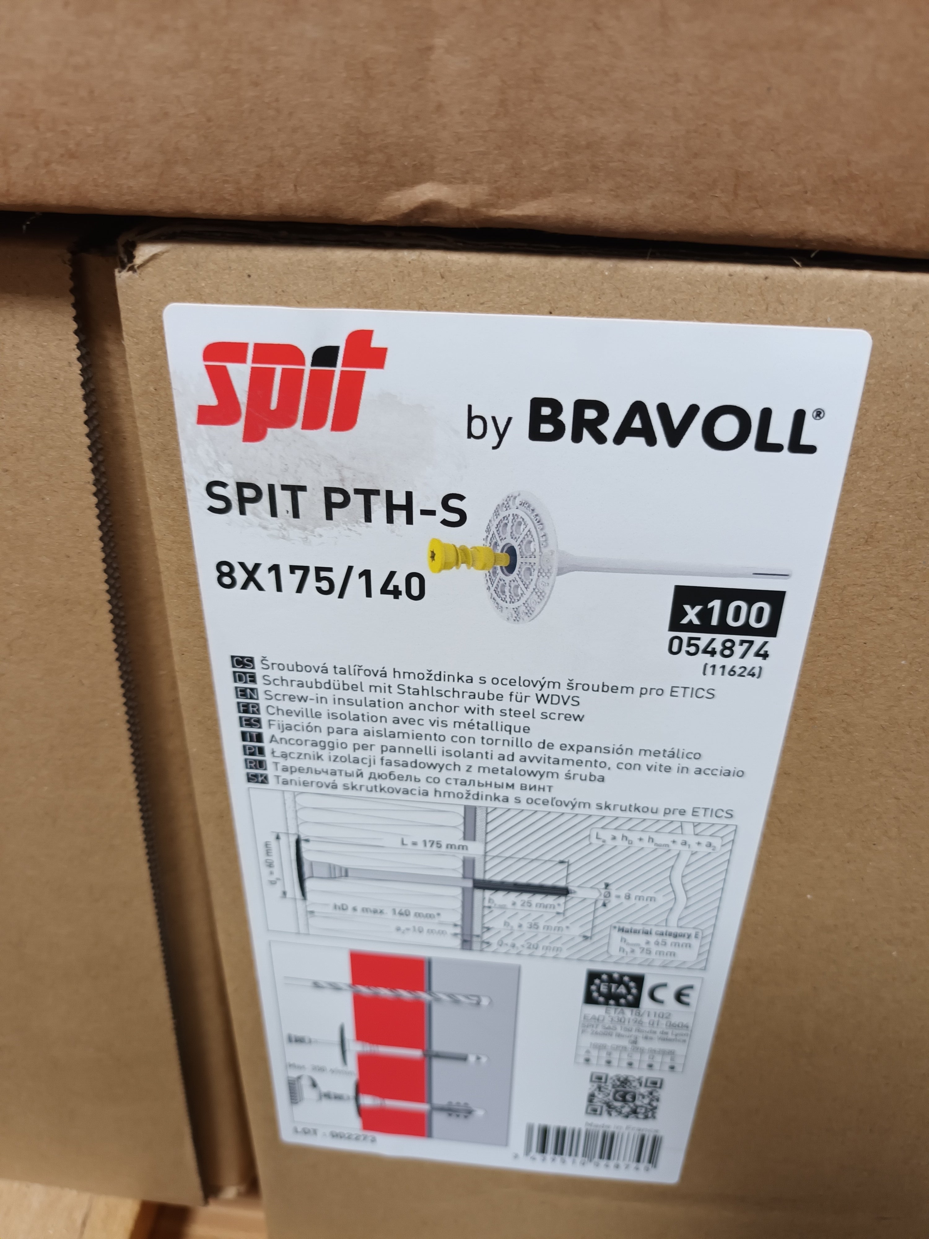 WDVS Schraubdübel 8x175 mm ITW-Bravoll