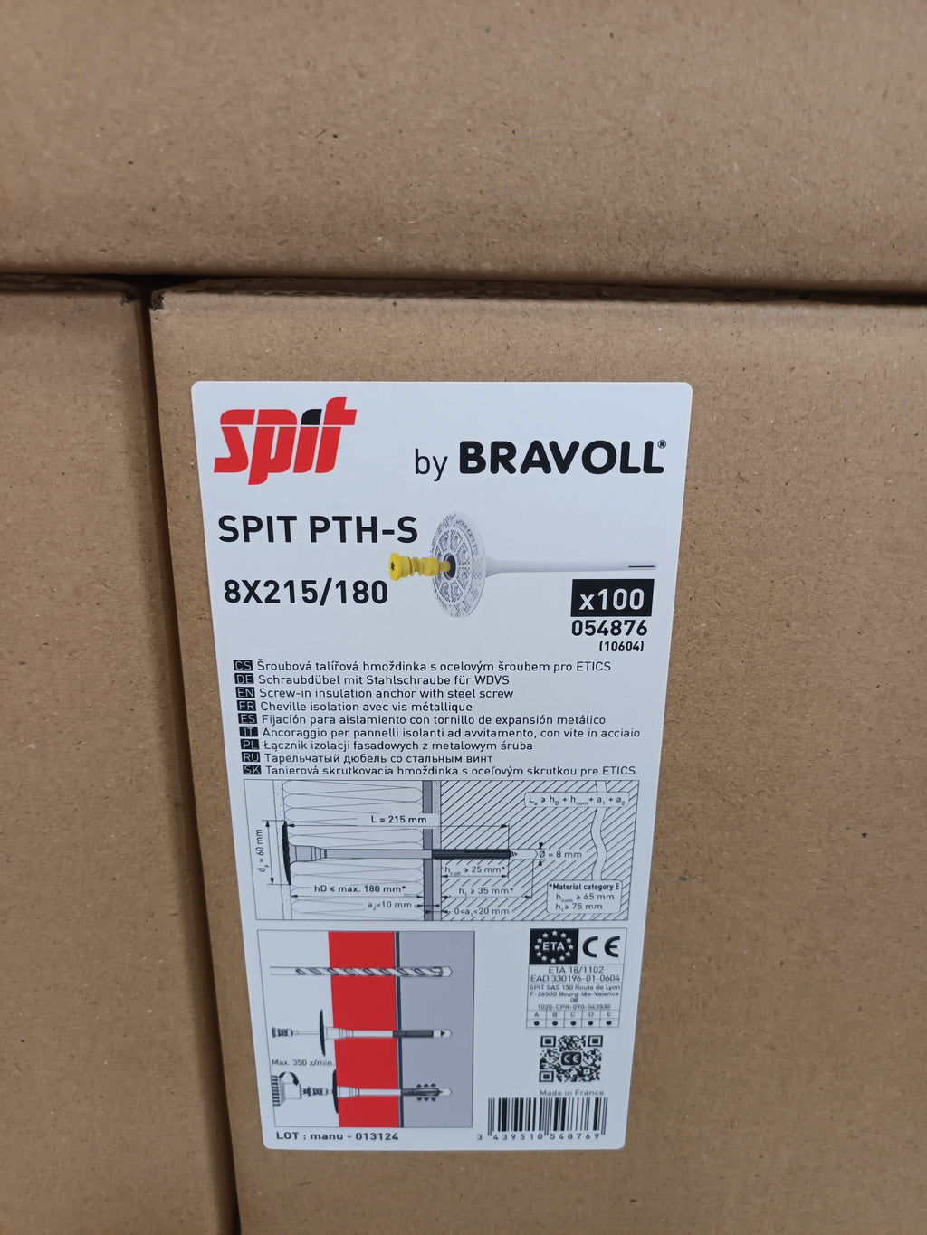 WDVS Schraubdübel 8x215 mm ITW-Bravoll