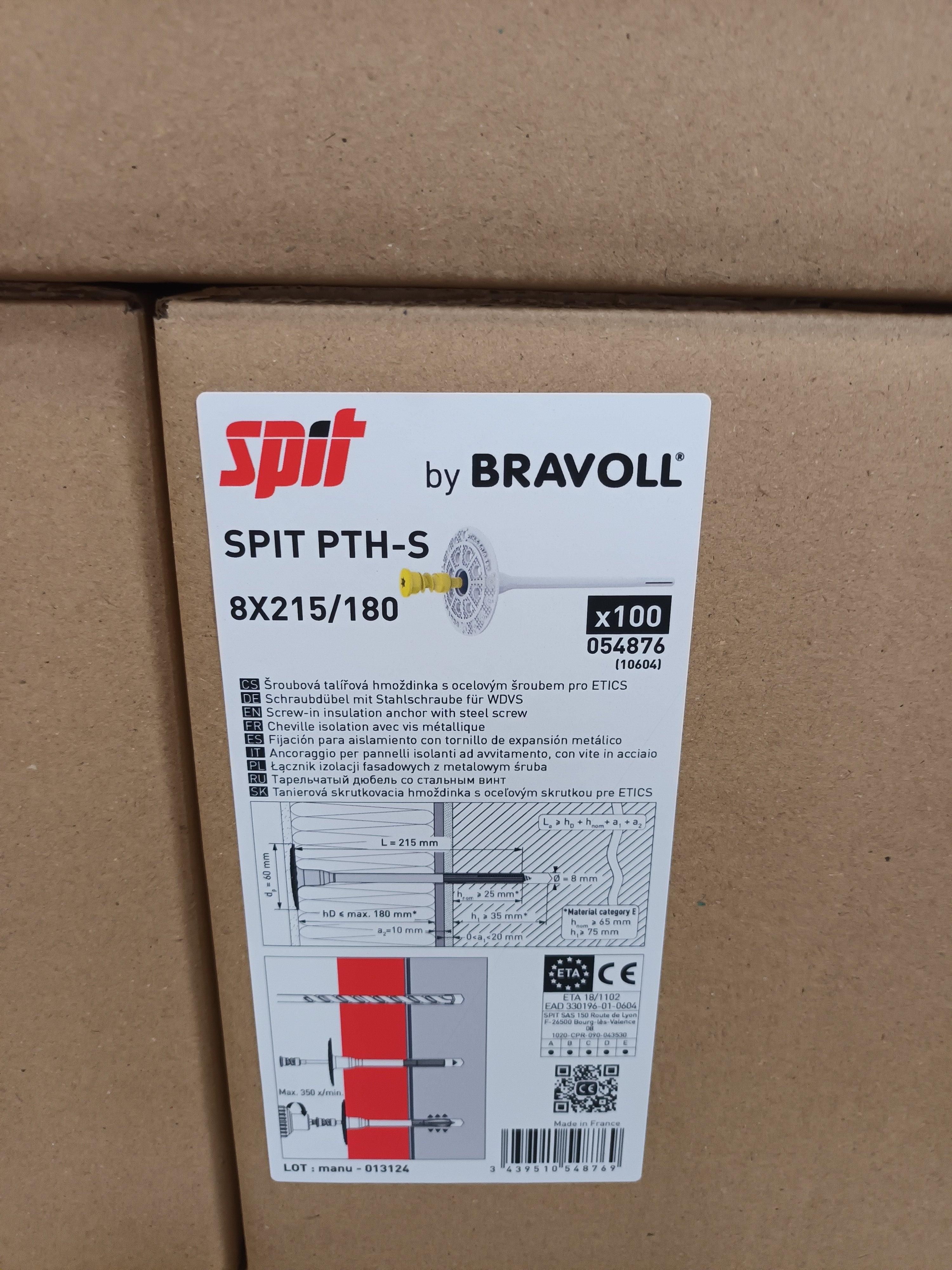 WDVS Schraubdübel 8x215 mm ITW-Bravoll