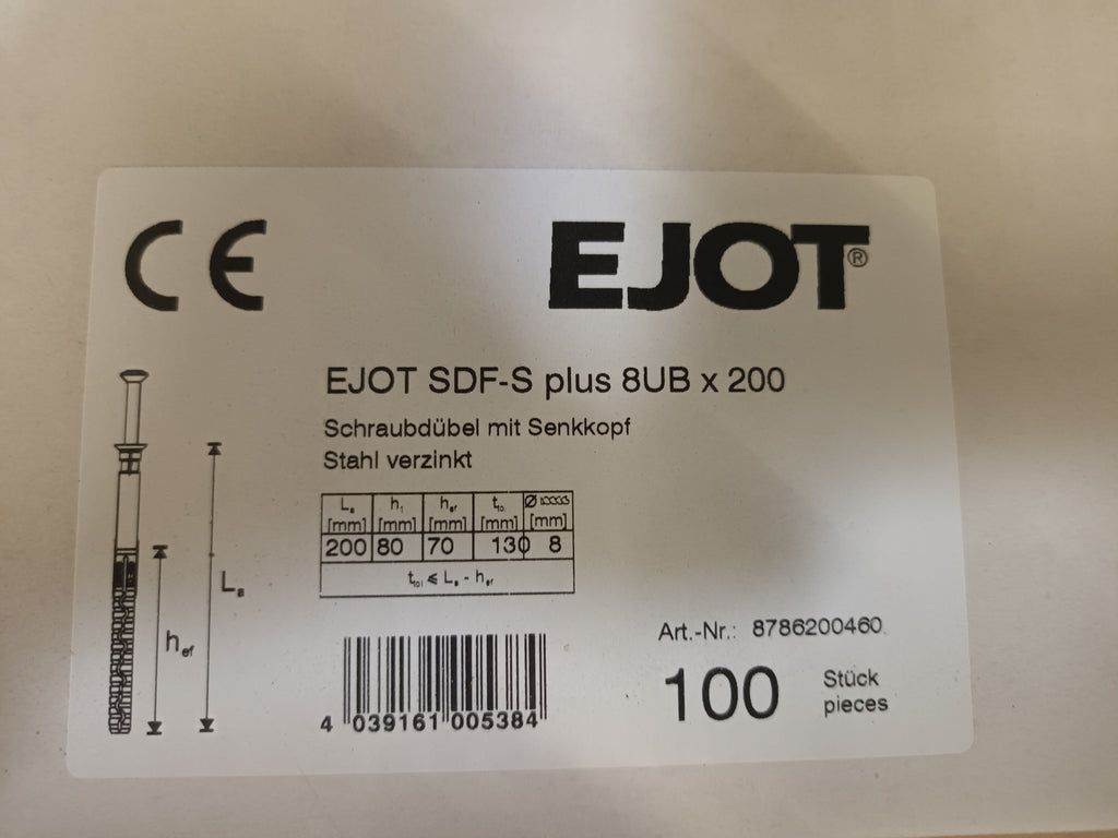 Ejot Fassadenschraubdübel SDF-S plus 8x200 mit Senkkopf