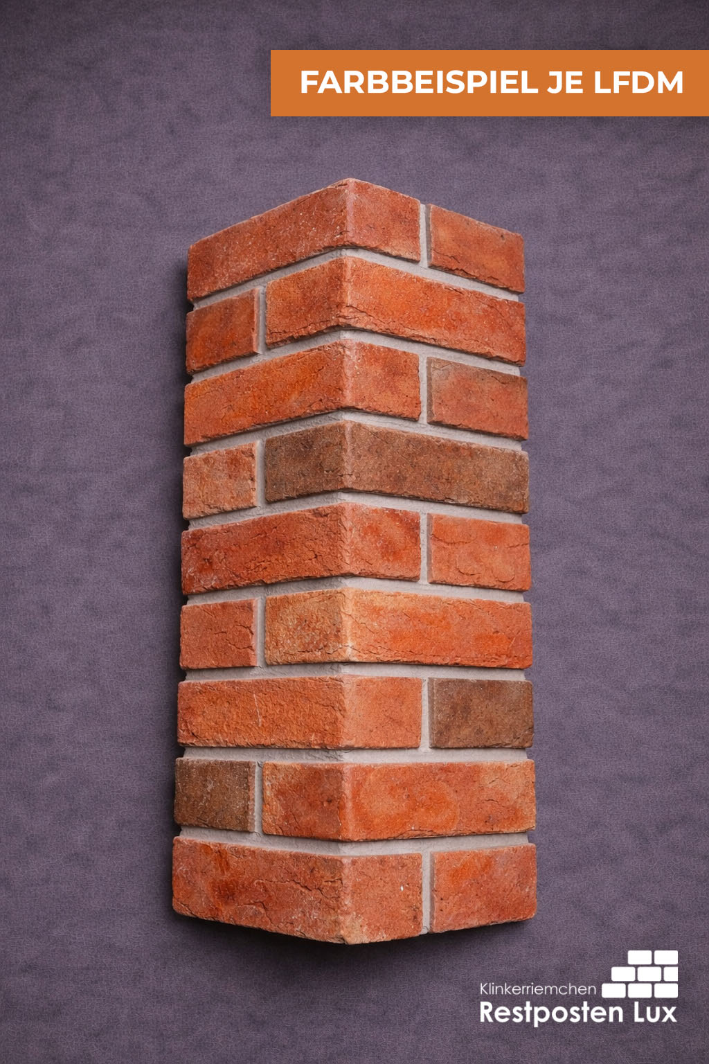 689 Feldhaus Klinker Winkelriemchen Sintra Ardor rot-bunt